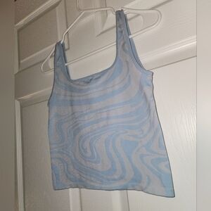 Hollister Square Neck Abstract Swirl Pattern Crop Top